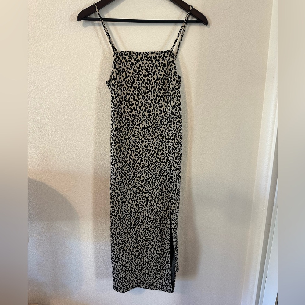 Zara Leopard Print Midi Dress-Size S